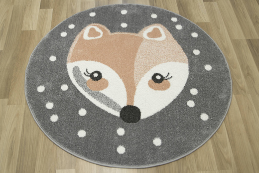 Okrągły Dywan Lima 1312B l.grey/cream Różowy Szary Lisek