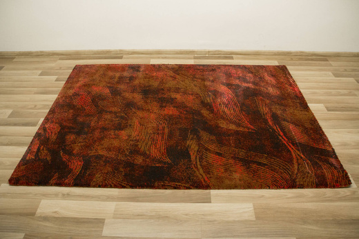 Dywan Lush Luksusowy Konko Burgund Abstrakcja Liście