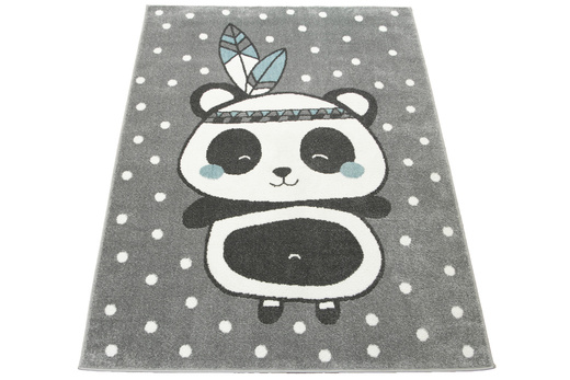 Dywan Dziecięcy Lima 9371A l.grey/blue Szary Turkus Panda Indianin