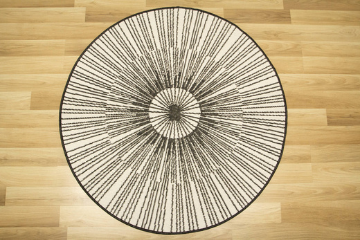 Okrągły Dwustronny Dywan Sznurkowy Brussels 205634/10110 Night Antracyt Krem Outdoor