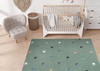 Dywan Dziecięcy C275b green/cream Zieleń Kropki Bańki