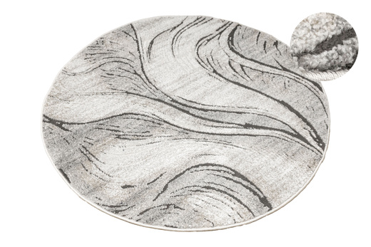 Dywan Okrągły Matara P176A m.grey/sp.antO Szary Fale