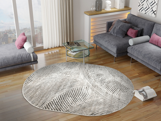 Dywan Owalny Matara P171A sp.antra/l.beO Beż Szary Kaszmir Linie