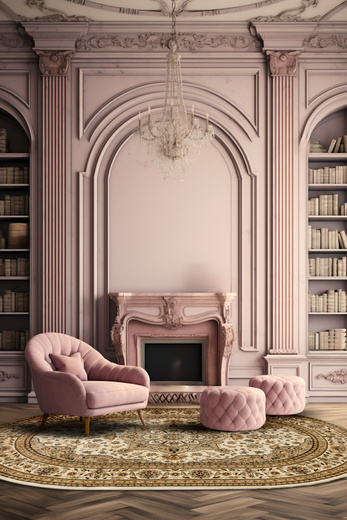 Owalny Dywan Super Rose 3792A cream/cream O Ornament Kwiaty Krem Beż