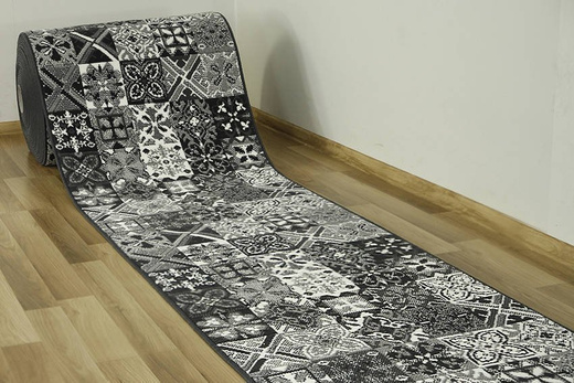 Chodnik luna 503754/89922 patchwork szary szerokość 70 cm