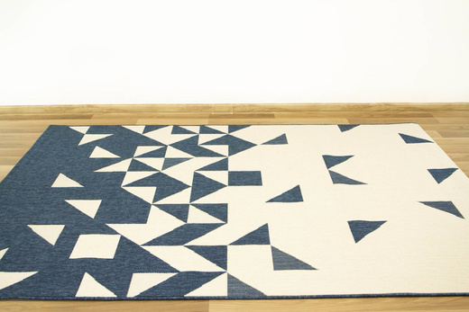 Dywan Sznurkowy Dwupoziomowy Vigo 20401/994 Granatowy Krem Trójkąty