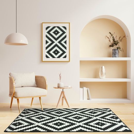 Antypoślizgowy chodnik romby czarny 91 szerokość 80 cm