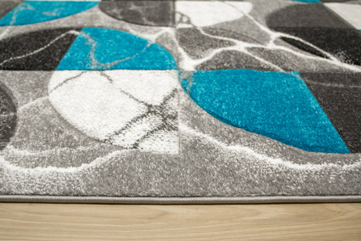 Dywan Amelia A472B grey/turquoise Szary Turkus Półkola Marmur