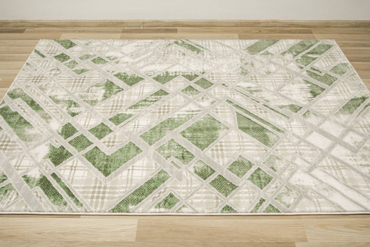 Dywan Garda P1149 Green Zieleń Beż Romby Marmur