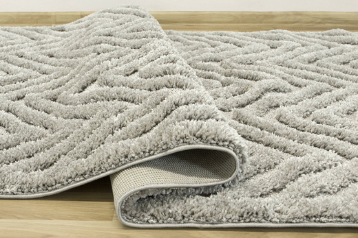 Dywan Berber 7059 l.grey Jasny Szary Jodełka 3D z frędzlami