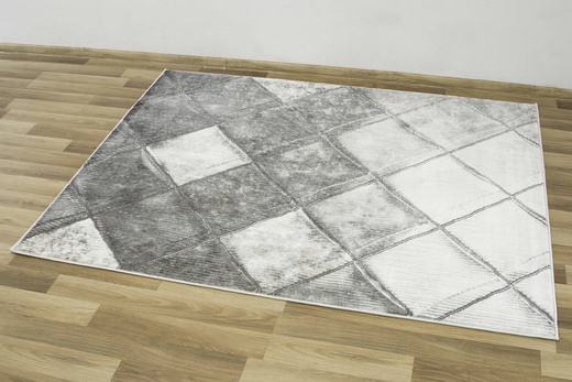 Dywan Felix 9313A m.grey/l.grey Lśniący Szary Krem Romby