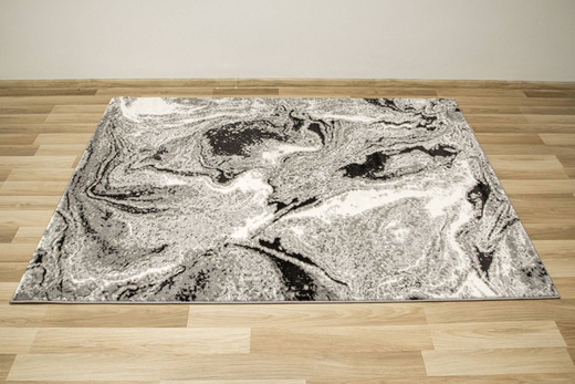 Lśniący Dywan Allora Plus E844A grey Szary Czarny Marmur Beton