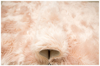 Dywan Skóra Róż Lśniący Shaggy