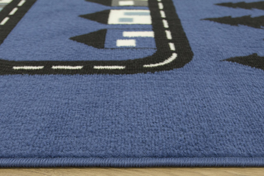 Dywan Kids 534451/94955 Jeans Niebieski Czarny Ulice Domki