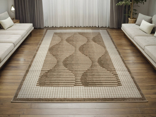 Dywan Teno QP030 Brown Brąz Beż Geometryczny