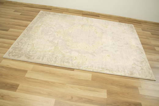 Lśniący Dywan Allora Plus 9435A cream/cream Ornament Krem Beż Złoty