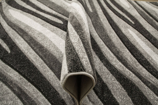 Dywan Amelia C012B grey/black Szary Czarny Fale