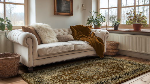 Dywan Super Rose 3544A brown/black Ornament Brąz Beż Czerń