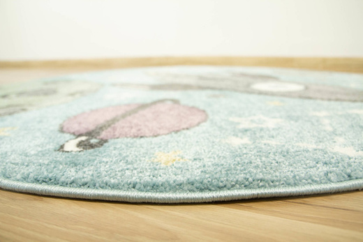 Okrągły Dywan Lima E183A blue/green Rakiety Planety