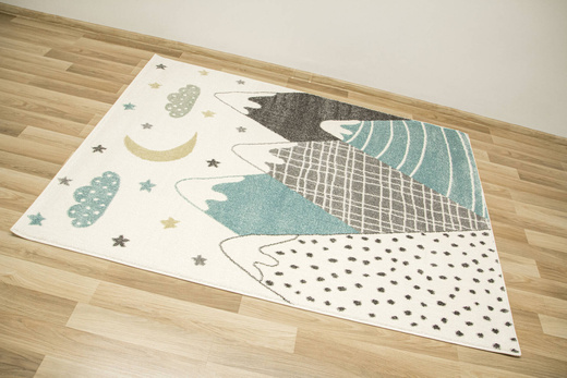 Dywan Dziecięcy Lima G761A cream/blue Góry Krem Turkus