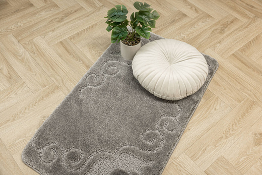 Dywanik Łazienkowy Antypoślizgowy Marika Grey Szary Kwiaty