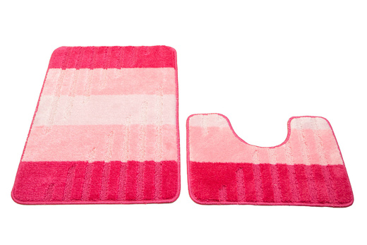 Komplet 2-częściowy Łazienkowy Vic Pink Róż Paski
