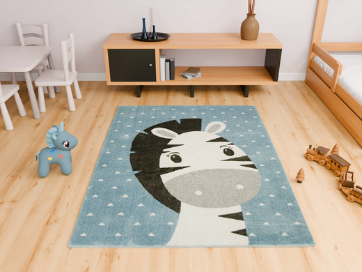 Dywan Dziecięcy Lima C885A blue/cream Zebra Turkus Krem Szary