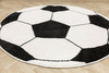 Okrągły Dywan Lima G758B white/black Piłka Football Biały Czarny