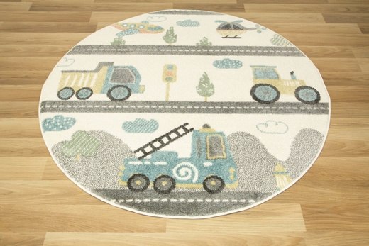 Okrągły Dywan Lima E180A cream/l.grey Uliczki Krem Szary