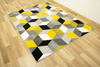Dywan Sumatra szary żółty E219 grey/yellow Szary Żółty Krem Romby Cubes