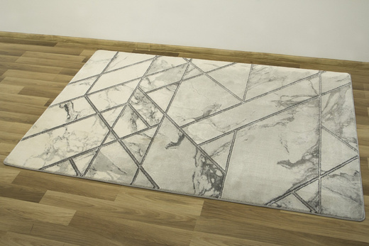 Dywan Diamond K4441S Geometryczny srebrne kreski marmur