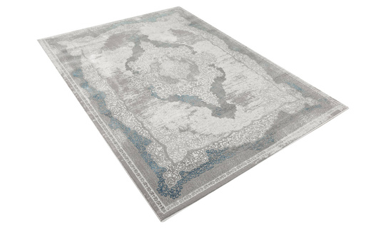 Lśniący Dywan Allora Plus B827B l.grey/grey Srebrzysty Szary Niebieski Ornament