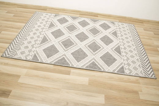 Dywan Pętelkowy Panorama 8321 l.grey/d.grey Szary Krem Romby