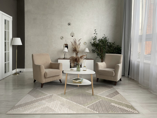 Dywan Wełniany Ballata Elian Shale Szary Zielony Geometria