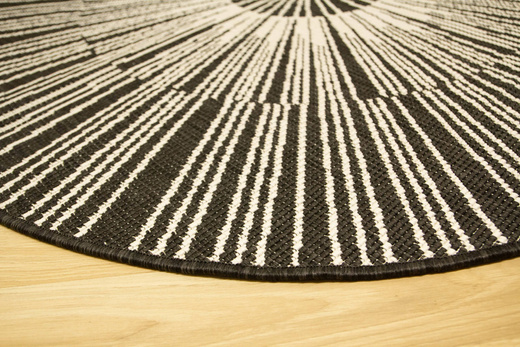 Okrągły Dwustronny Dywan Sznurkowy Brussels 205634/10110 Night Antracyt Krem Outdoor