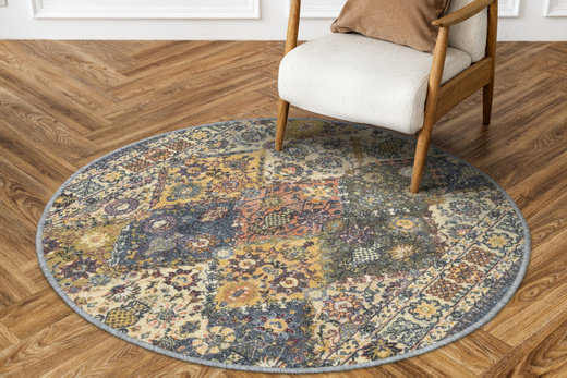 Antypoślizgowy dywan okrągły Modern Classic 19 Ornament Vintage