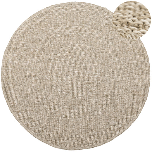 Okrągły Dywan Sznurkowy 08868A Jute Indiana Laomi Beż Rozeta Outdoor