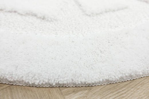 Dywanik Okrągły Łazienkowy Antypoślizgowy Ocean Biały