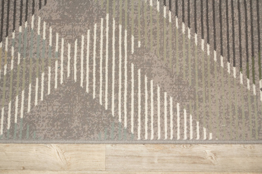 Dywan Wełniany Ballata Elian Shale Szary Zielony Geometria