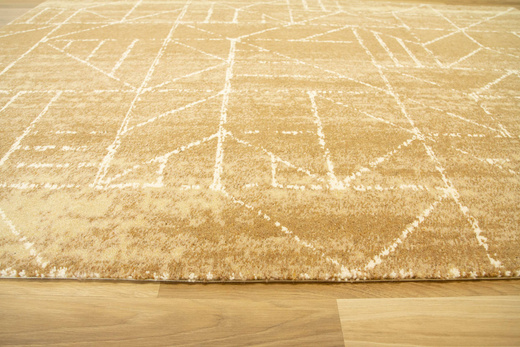 Wełniany Dywan Tempo-B Krats D.Gold Brąz Beż Krem Trójkąty