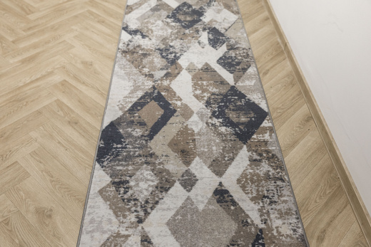 Chodnik Aqua Modena 04 Beż Szary Romby szerokość 80 cm