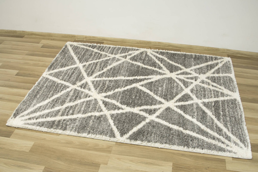 Puszysty Dywan Pulpy Shaggy A522A d.grey/cream Szary Kremowy Trójkąty