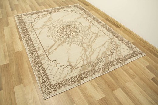 Lśniący Dywan Allora Plus 8164A brown/d.beige Marmur Ornament Beż Brąz