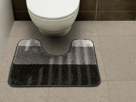 Komplet 2-częściowy Łazienkowy Vic Szary Czarny Paski