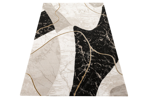 Dywan Kashmir KR205S Black/Vizon Marmur Czarny Złoty
