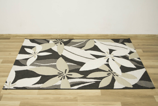 Dywan Sznurkowy Foggia 16701/690 Kwiaty Krem Antracyt Beż