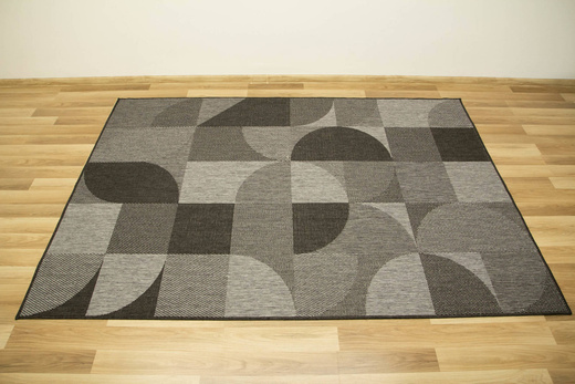 Dywan Dwustronny Sznurkowy Brussels 205498/11010 night silver Szary Grafit Geo Outdoor