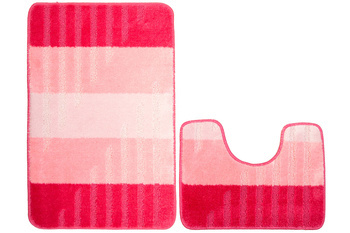 Komplet 2-częściowy Łazienkowy Vic Pink Róż Paski
