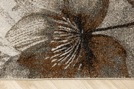 Dywan Ponte N879A l.grey/beige Brąz Szary Kwiaty