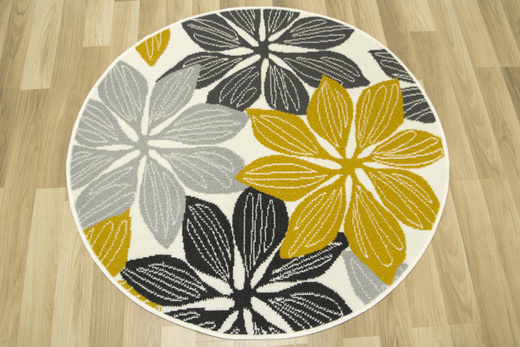 Okrągły Dywan Luna 501619/89935 crem/mu Krem Miodowy Kwiaty